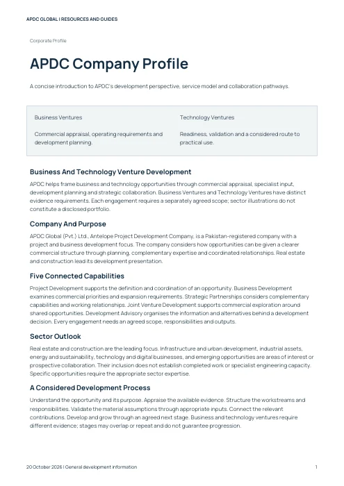Cover of the APDC APDC Company Profile PDF